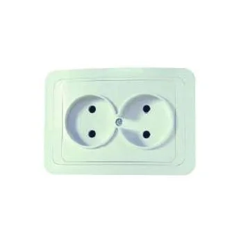 Розетка 2-м СП Mimoza 16А IP20 без заземл. бел./бел. Makel 12017